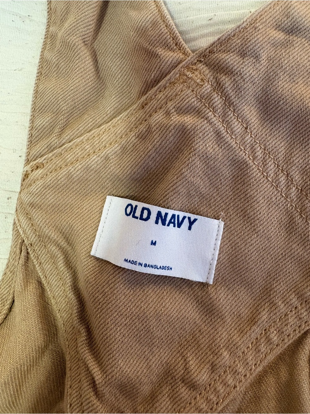 OLD NAVY // Casual Tan Short Overalls Romper - Picture 2 of 3